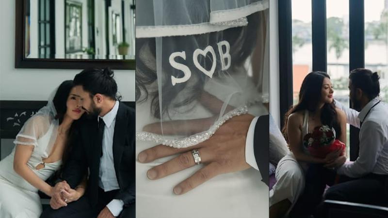 sachin and babi light blue dress ENGAGEMENT COLLECTION  House of Nepal
